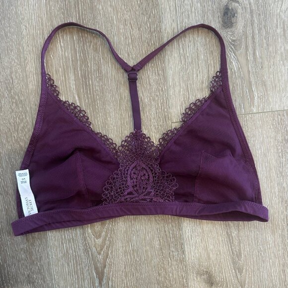 Victoria's Secret Dark Purple Lace Triangle Bralette L - Picture 4 of 6